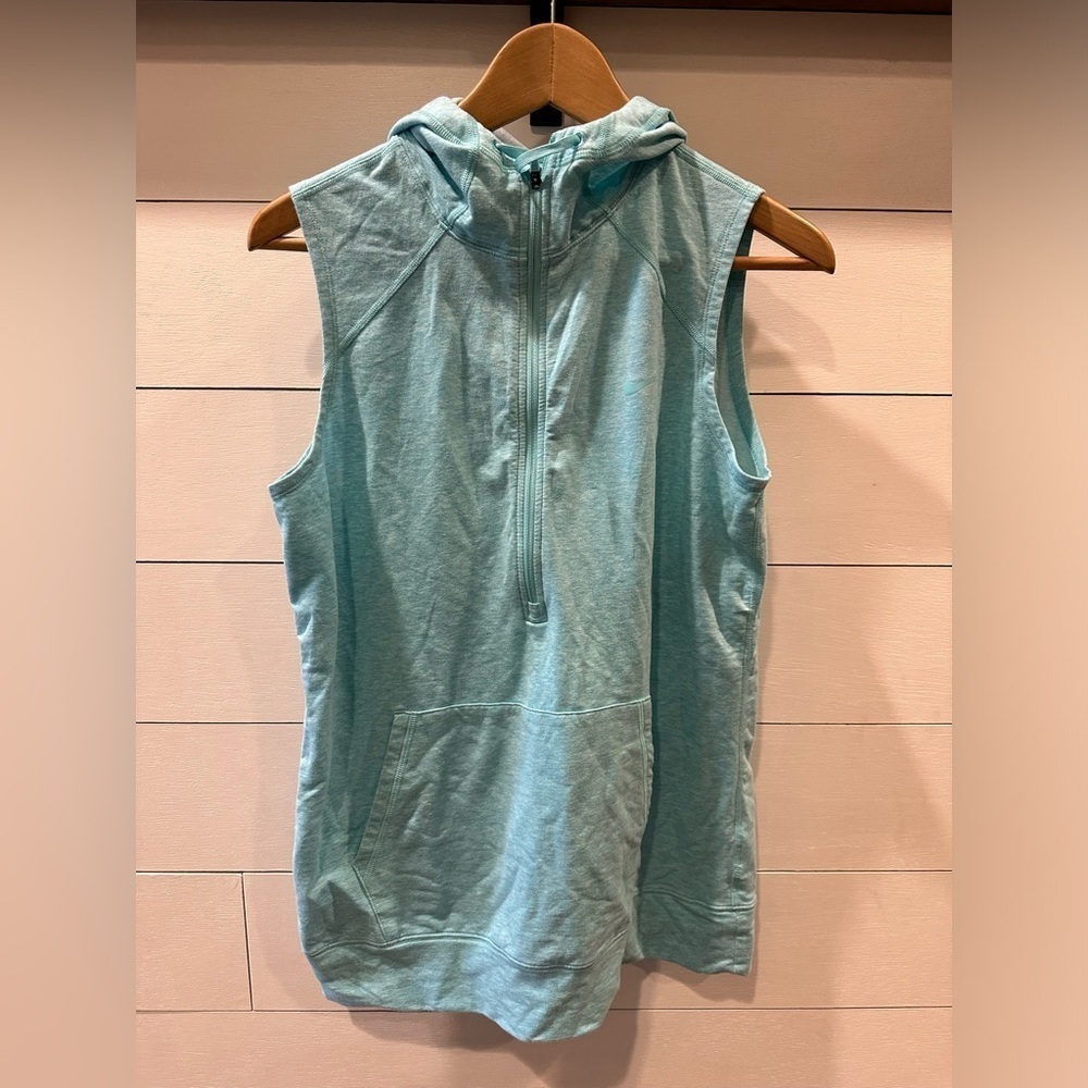 Nike Sleeveless Light Teal Hoodie- size Medium